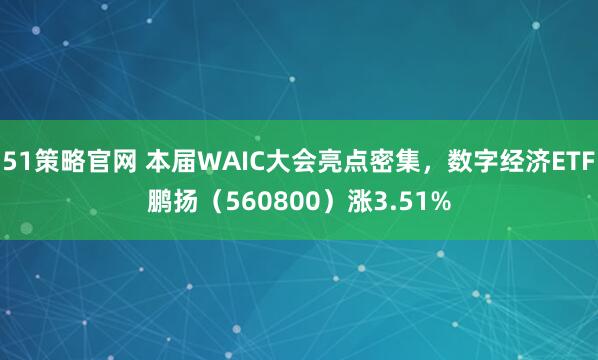 51策略官网 本届WAIC大会亮点密集，数字经济ETF鹏扬（560800）涨3.51%